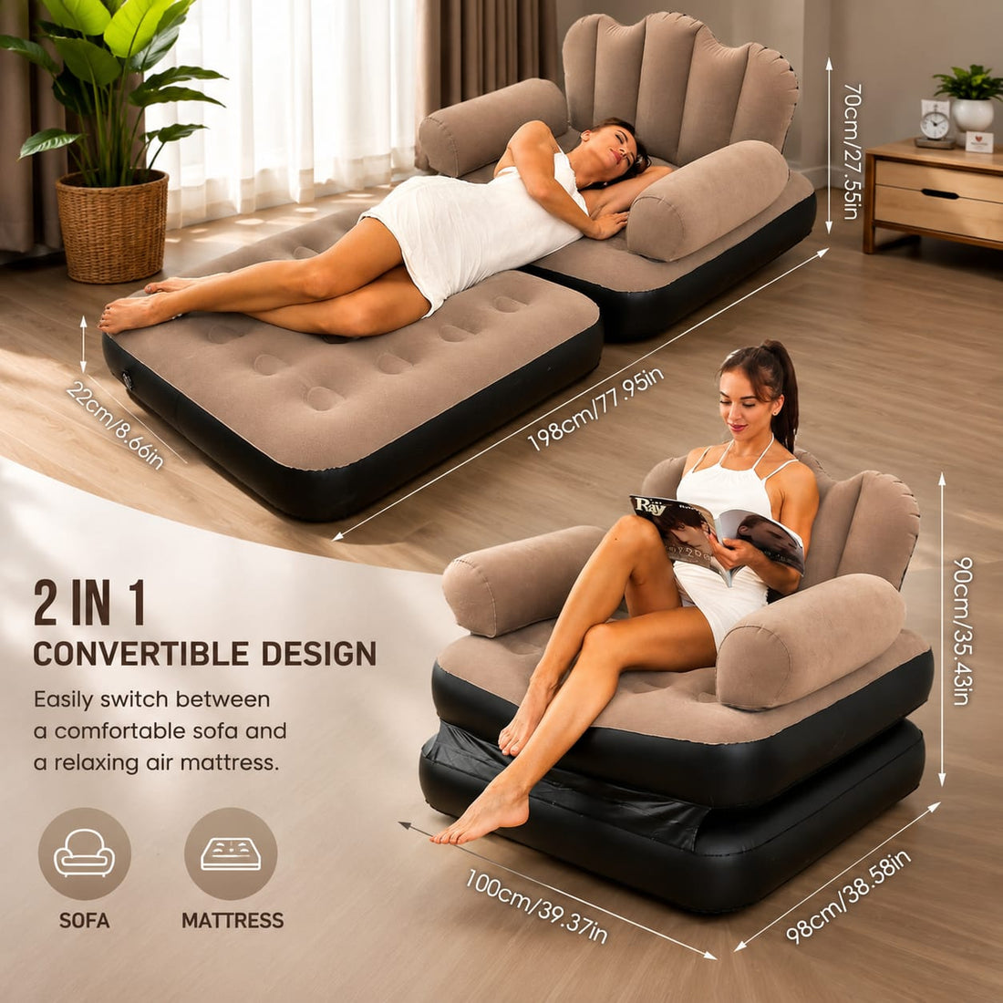 Cozy Air Sofa & Footrest Set