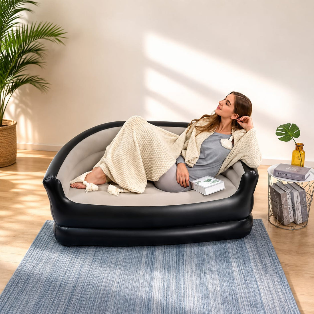 Cozy Inflatable Air Sofa for Two | Waterproof Lounge Couch